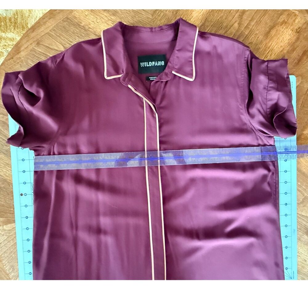 Wild Fang Shirt Dress (Burgundy w/ Mauve stripe) - Picture 3 of 5